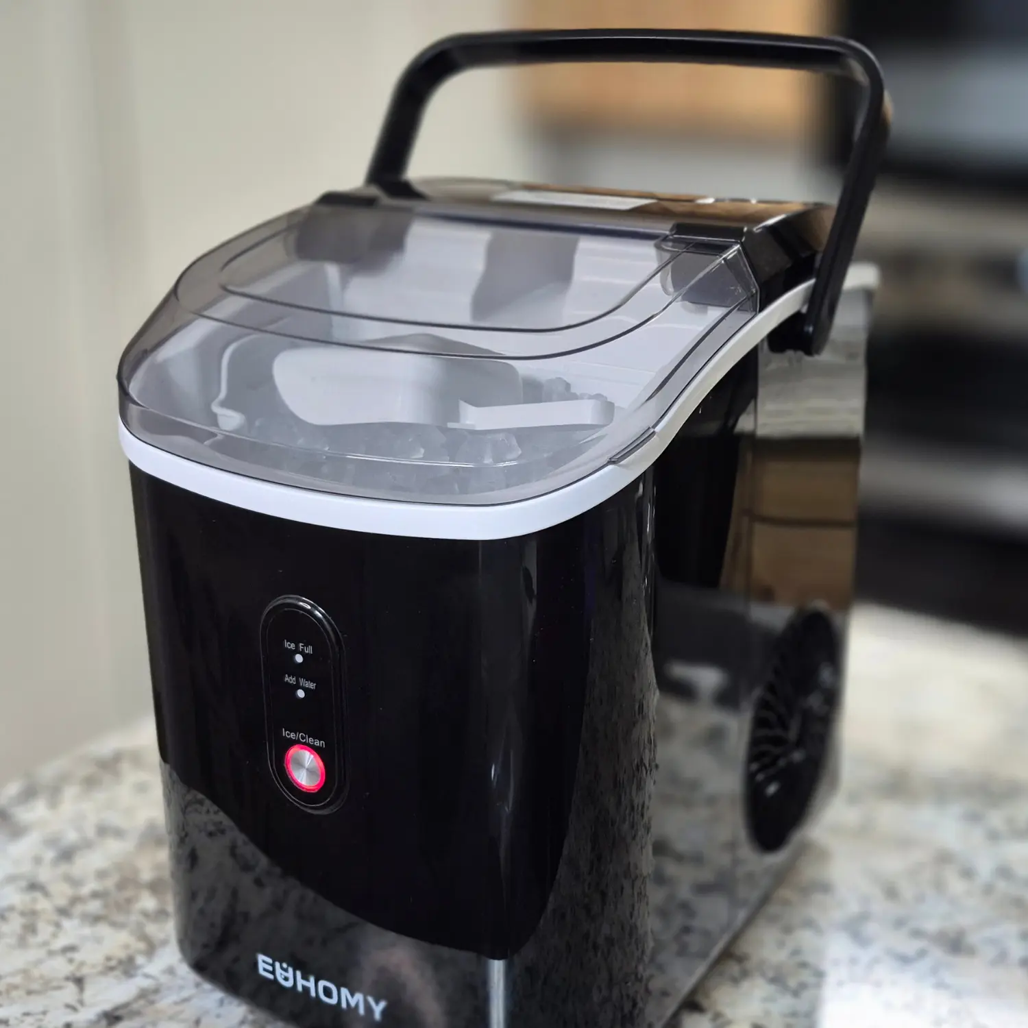 euhomy im-12s nugget ice maker on a kitchen counter